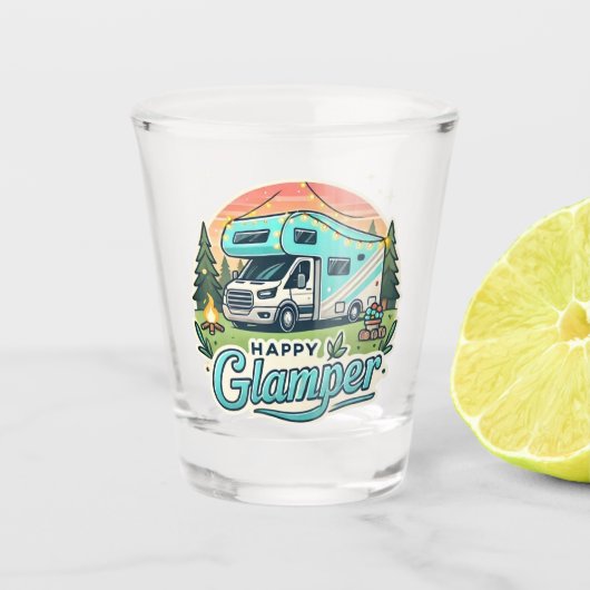 Happy Glamper Shot Glass - Sip in stijl Shot Glas (Voorkant)