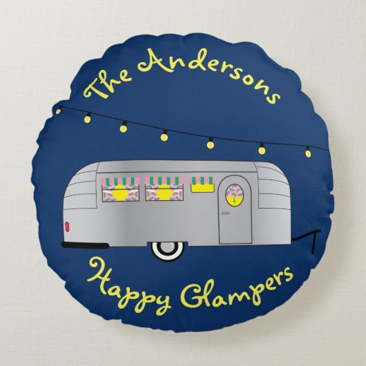 Happy Glamper  Streamline-trailer Rond Kussen (Voorkant)
