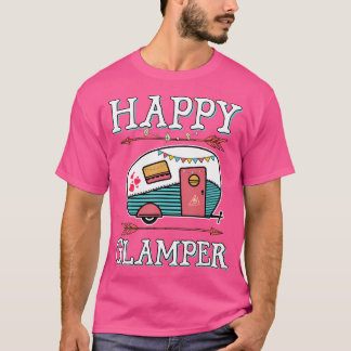 Happy Glamper T Shirt Camper Camping Wandelen Mann