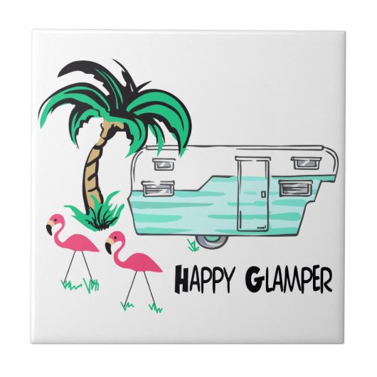Happy Glamper Tegeltje (Voorkant)