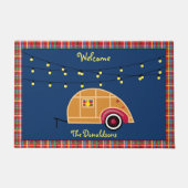 Happy Glamper Woodie  Teardrop Trailer Deurmat (Voorkant)