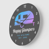 Happy Glampers Paars Ombre Camping Grote Klok (Hoek)