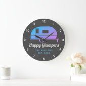 Happy Glampers Paars Ombre Camping Grote Klok (Huis)