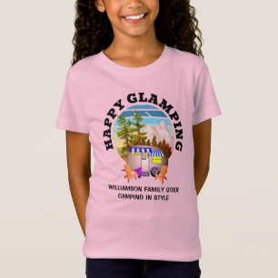 HAPPY GLAMPING Aangepaste naam Familie Camping Kin T-shirt