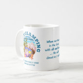 HAPPY GLAMPING Aangepaste naam Familie Camping Tri Koffiemok (Voorkant links)