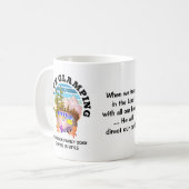 HAPPY GLAMPING Aangepaste naam Familie Camping Tri Koffiemok (Voorkant links)