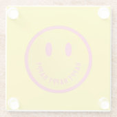 Happy Glass-Onderzetter Glazen Onderzetter (Achterkant)