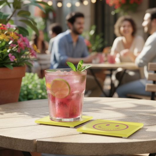 Happy Glass-Onderzetter Glazen Onderzetter