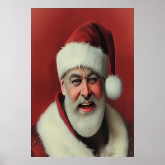 Happy glimlachend kerstman | AI Art Poster (Voorkant)