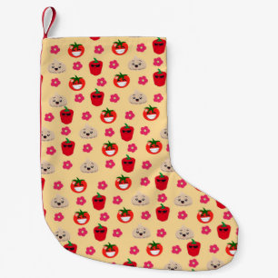 Happy glimlachend plantaardig achtergrondpatroon c kleine kerstsok