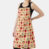 Happy glimlachend plantaardig achtergrondpatroon c schort (Insitu)