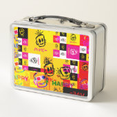 HAPPY Glitched Metal Lunchbox (Achterkant)