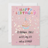 Happy glitter magic baby sweet kaart (Achterkant)