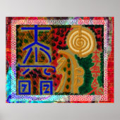 Happy Glory Border Pattern - Reiki Healing Art Poster (Voorkant)