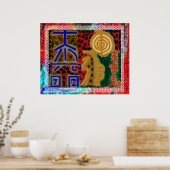 Happy Glory Border Pattern - Reiki Healing Art Poster (Keuken)