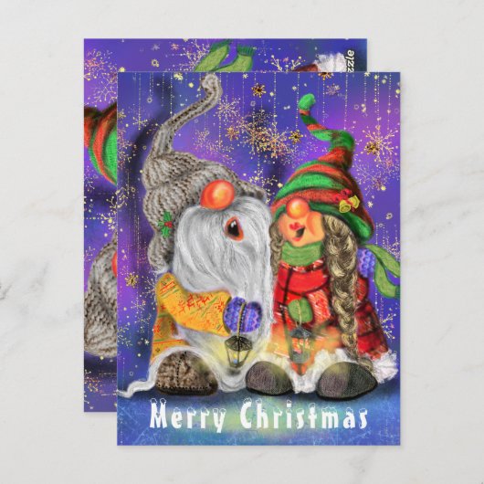 Happy Gnome Christmas Kaart (Voorkant / Achterkant)