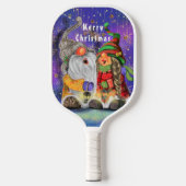 Happy Gnome Christmas Pickleball Paddle (Voorkant)