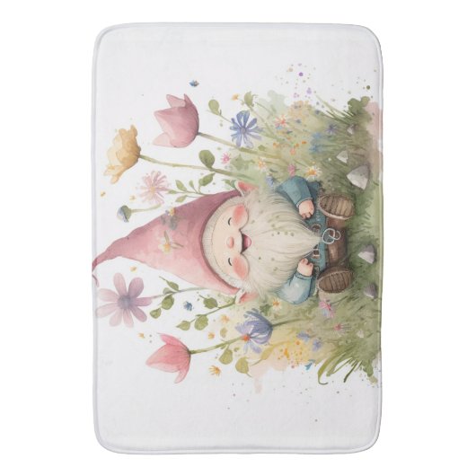 Happy gnome douchegordijn badmat (Voorkant Verticaal)