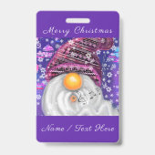 Happy Gnome Gepersonaliseerde Kerstmis Naam Badge (Achterkant)