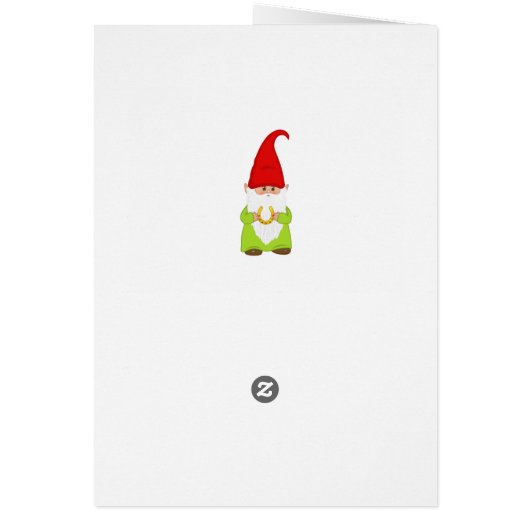 Happy Gnome, Hoefijzer & Gold Confetti Feestdagen (Achterkant)