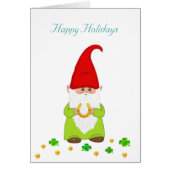 Happy Gnome, Hoefijzer & Gold Confetti Feestdagen (Voorkant)