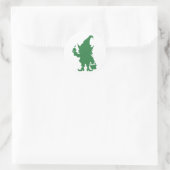 happy gnome hold a apple ronde sticker (Tas)