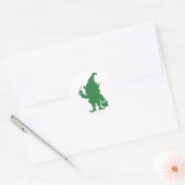 happy gnome hold a apple ronde sticker (Envelop)