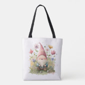 Happy Gnome in de tuin Tote Bag (Achterkant)