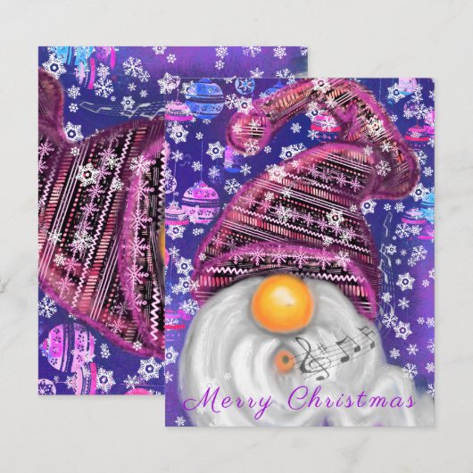 Happy Gnome in het Paarse Pet Zing een kerstlied - (Voorkant / Achterkant)