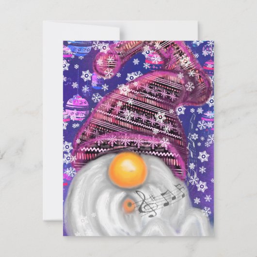 Happy Gnome in het Paarse Pet Zingt een kerstlied (Achterkant)