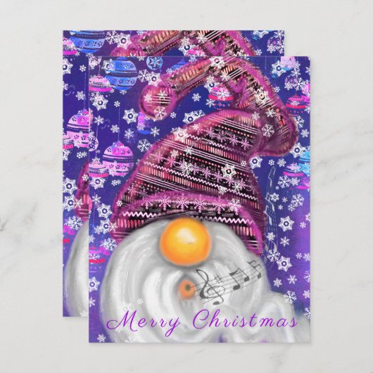 Happy Gnome in het Paarse Pet Zingt een kerstlied (Voorkant / Achterkant)