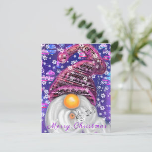 Happy Gnome in het Paarse Pet Zingt een kerstlied