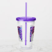 Happy Gnome in het Paarse Pet Zingt een kerstlied Acryl Drinkbeker (Rechts)