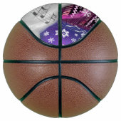 Happy Gnome in het Paarse Pet Zingt een kerstlied Basketbal (Rechts)