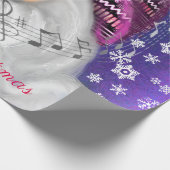 Happy Gnome in het Paarse Pet Zingt een kerstlied  Cadeaupapier (Hoek)