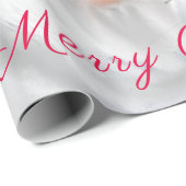 Happy Gnome in het Paarse Pet Zingt een kerstlied  Cadeaupapier (Rol Hoek)