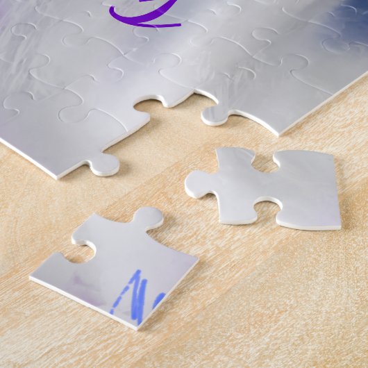 Happy Gnome in het Paarse Pet Zingt een kerstlied  Legpuzzel (Zijkant)