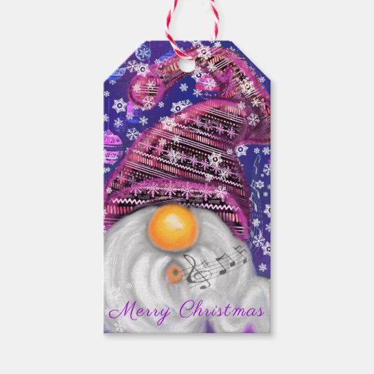 Happy Gnome Kerstcadeau Tags Cadeaulabel (Voorkant)