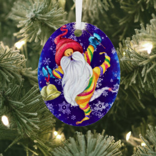 Happy Gnome kerstversiering Metalen Ornament