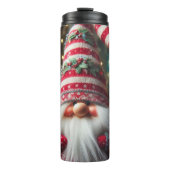 Happy Gnome met gestreept Pet Thermosbeker (Voorkant)