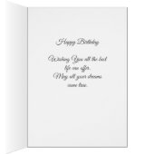 Happy Gnome met Hoefijzer op Golden Birthday Kaart (Binnen (Rechts))