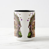 Happy Gnome Optioneel Personaliseren Tweekleurige Koffiemok (Center)