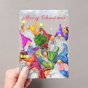 Happy Gnome Party Acryl Kerst Kaart Uitnodigingen