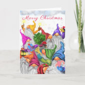 Happy Gnome Party Kerst Kaart (Voorkant)