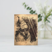 Happy Gnome Post Card (Sepia) Briefkaart (Staand voorkant)