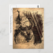 Happy Gnome Post Card (Sepia) Briefkaart (Voorkant / Achterkant)