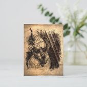 Happy Gnome zit op een paddenstoel en speelt een f Briefkaart (Staand voorkant)