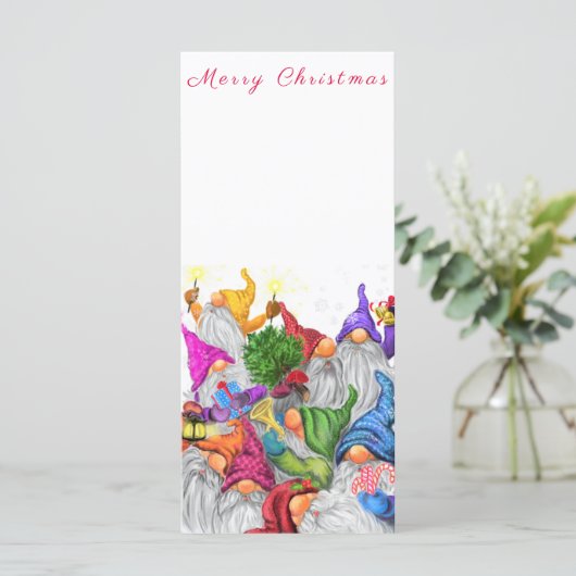 Happy Gnomen Party in het kerstmenu Menu (Staand voorkant)