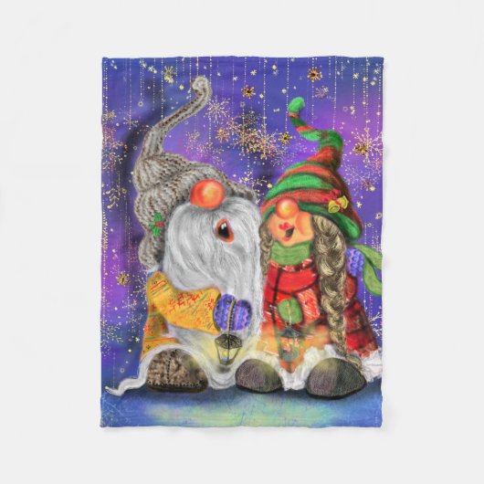 Happy Gnomes Christmas Baby Fleece Blanket Deken (Voorkant)