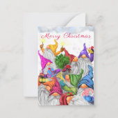 Happy Gnomes Kerst Kaart Notitiekaartje (Voorkant)